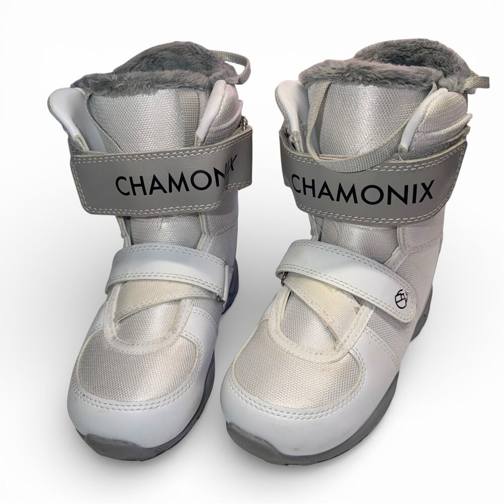 Chamonix Caden Unisex Youth Snowboard Boots Fleece Lined White Gray Size 2